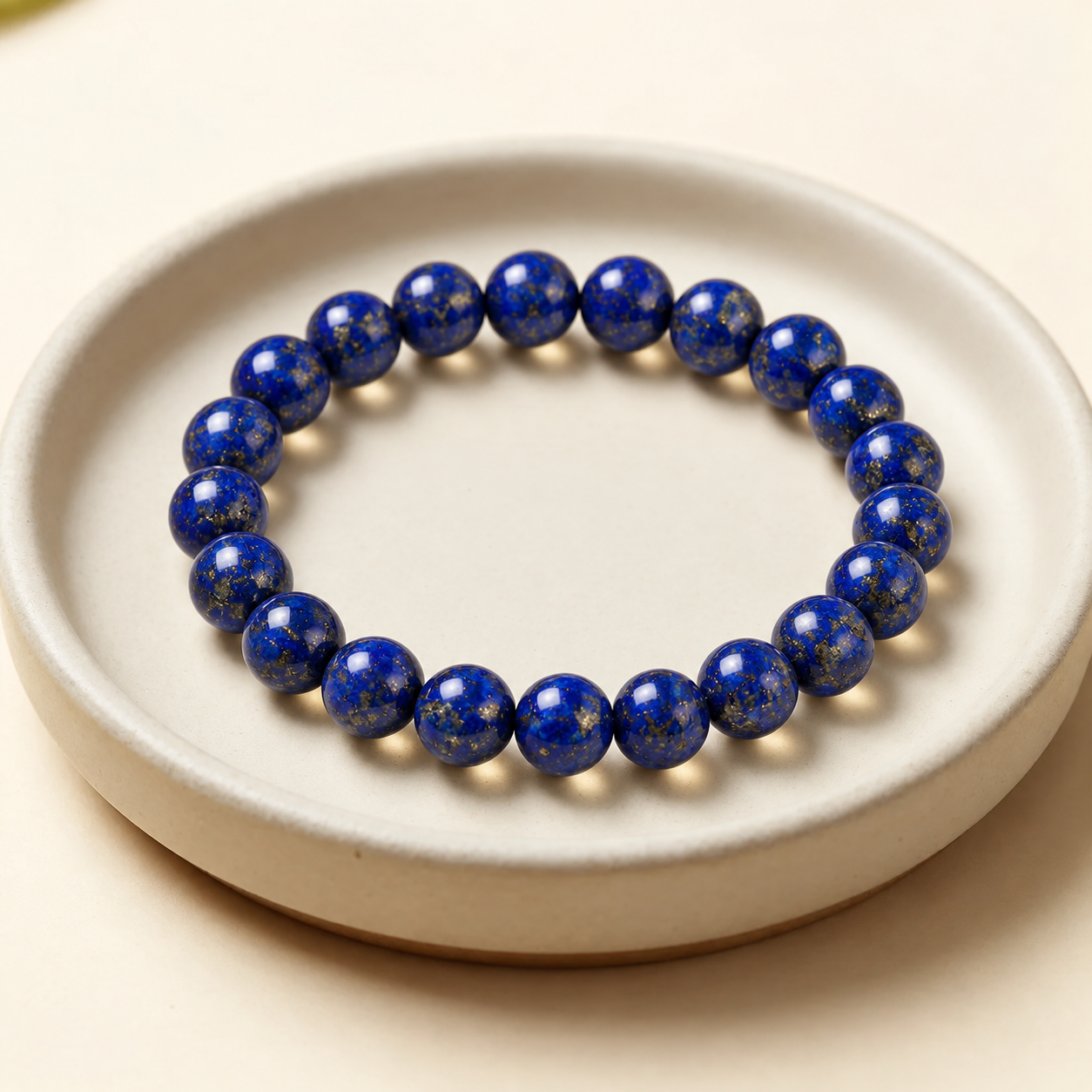 Lapis Lazuli Bracelet in Ceramic Dish