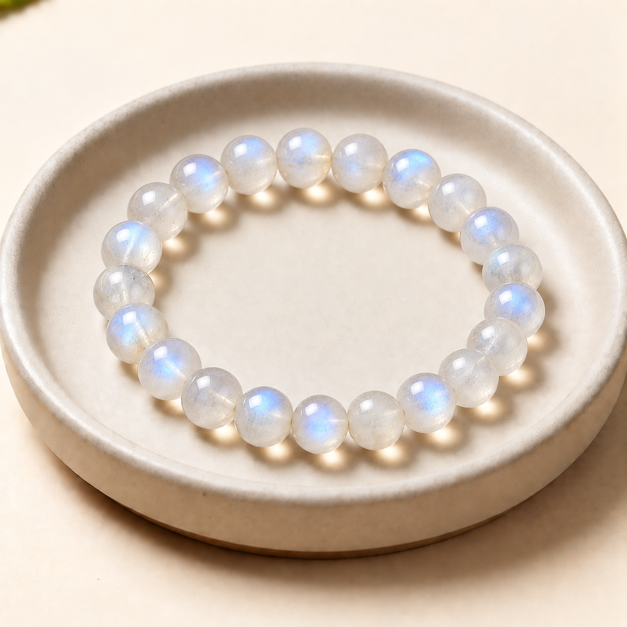 Moonstone Bracelet in Ceramic Dish